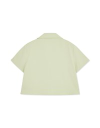Lapel Round Button Crop Top