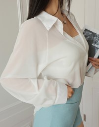 Sheer Oversized Blouse Shirt