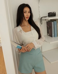 Sheer Oversized Blouse Shirt