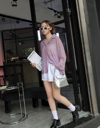 Sheer Oversized Blouse Shirt