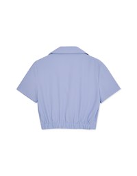 V-Neck Button-Up Crop Blouse Shirt