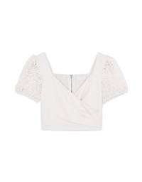 Splice Lace Short Sleeve Top