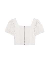 Splice Lace Short Sleeve Top