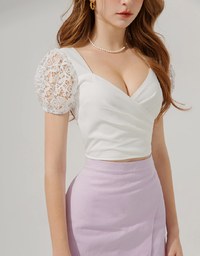 Splice Lace Short Sleeve Top