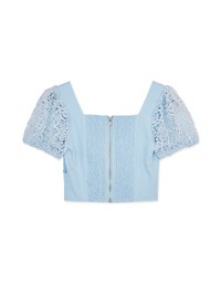 Splice Lace Short Sleeve Top