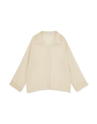 Wrinkled Sheer Blouse Shirt
