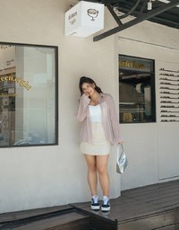 Wrinkled Sheer Blouse Shirt