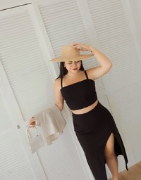 Back Zipper Tube Cami Top (With Padding)