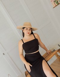 Back Zipper Tube Cami Top (With Padding)