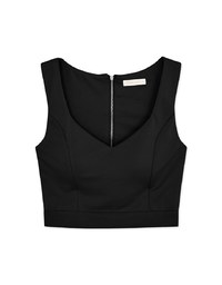Peach Neck Silky Tank Top (With Padding)
