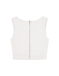Peach Neck Silky Tank Top (With Padding)