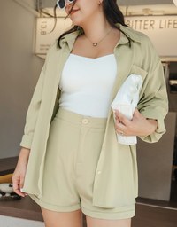 Plain Chiffon Lapel Blouse Shirt