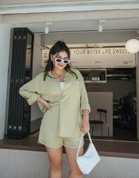 Plain Chiffon Lapel Blouse Shirt