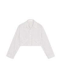 Simple Crop Long Sleeve Blouse Shirt