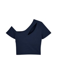 Sloping Shoulder Hollow Top (With Padding)
