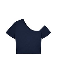 Sloping Shoulder Hollow Top (With Padding)