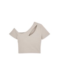 Sloping Shoulder Hollow Top (With Padding)