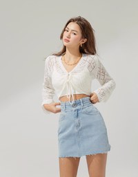 High Waisted Denim Jeans Skirt