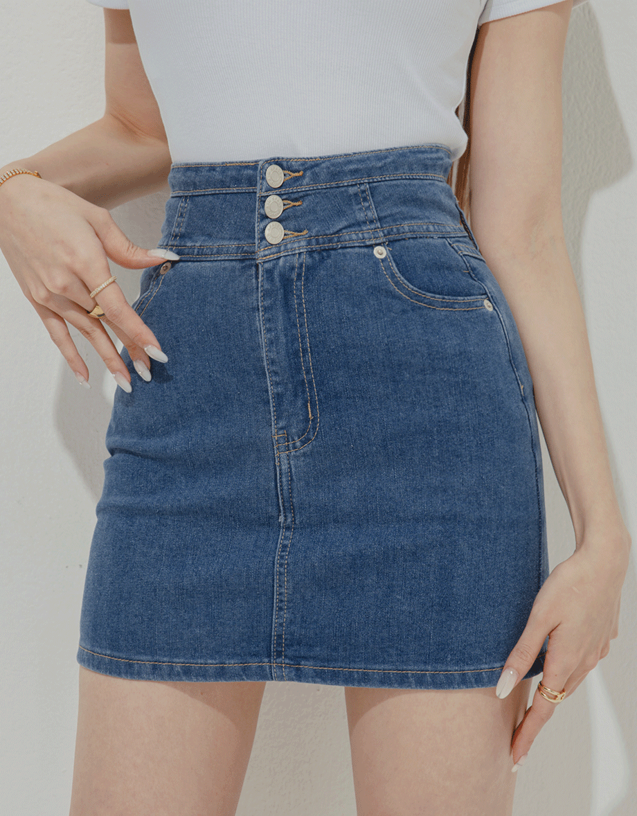 【Den!m LITE】Cooling Denim SKIRT No Filter Slimming Denim Jeans Skirt