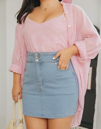 【Den!m LITE】Cooling Denim SKIRT No Filter Slimming Denim Jeans Skirt