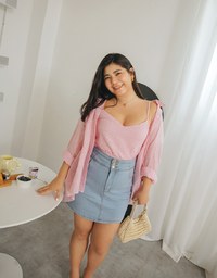 【Den!m LITE】Cooling Denim SKIRT No Filter Slimming Denim Jeans Skirt