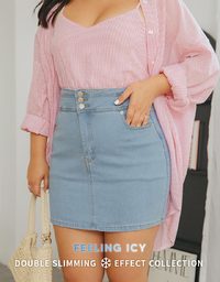 【Den!m LITE】Cooling Denim SKIRT No Filter Slimming Denim Jeans Skirt