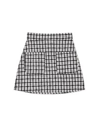 Tweed Checkered Color Skirt