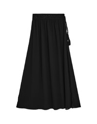 Lace Tassel Bikini Cover Wrap Skirt with Slit