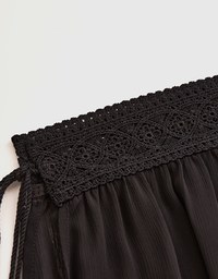 Lace Tassel Bikini Cover Wrap Skirt with Slit