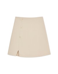 Button-Breasted SideSlit Skirt