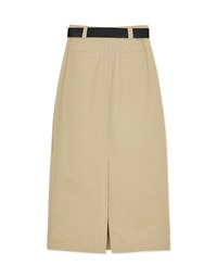 Straight Denim Jeans Maxi Skirt (With Belt)