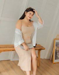AIRY HOURGLASS K-Pop Long Slit Skirt
