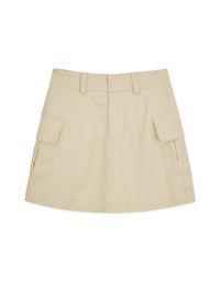 A Line High Waisted Cargo Style Skirt