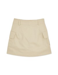 A Line High Waisted Cargo Style Skirt