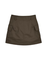 A Line High Waisted Cargo Style Skirt