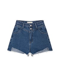 Asymmetric Denim Jeans Shorts