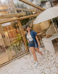 Asymmetric Denim Jeans Shorts