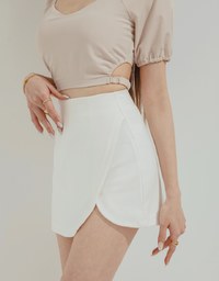 K-Pop Slimming Slit Petal Design Skorts