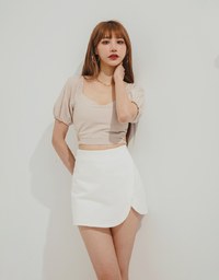 K-Pop Slimming Slit Petal Design Skorts