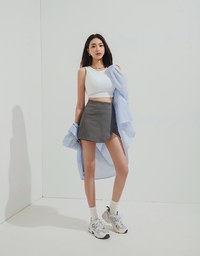 K-Pop Slimming Slit Petal Design Skorts