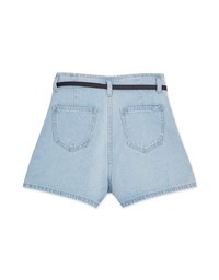 High Waisted Denim Jeans Shorts (With Belt)