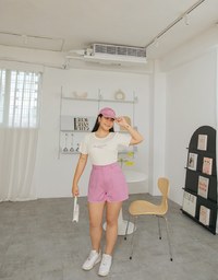 Distressed Hem High Waisted Denim Jeans Shorts