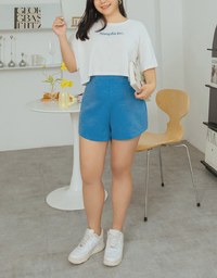 Plain Color High Waisted Shorts