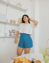 Plain Color High Waisted Shorts