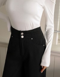 【Den!m LITE】Perfect Waistline JEANS PANTS Airy Lightweight Fabric Extra High Waisted Slimming Jeans Skirt DNA