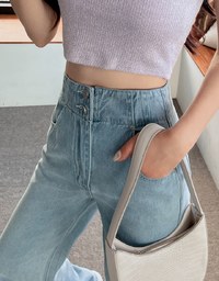 【Den!m LITE】Perfect Waistline JEANS PANTS Airy Lightweight Fabric Extra High Waisted Slimming Jeans Skirt DNA