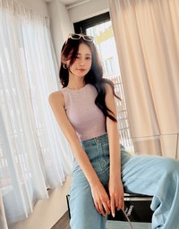 【Den!m LITE】Perfect Waistline JEANS PANTS Airy Lightweight Fabric Extra High Waisted Slimming Jeans Skirt DNA
