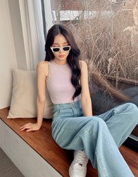 【Den!m LITE】Perfect Waistline JEANS PANTS Airy Lightweight Fabric Extra High Waisted Slimming Jeans Skirt DNA