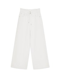 Drawstring Denim Jeans Straight Leg Pants
