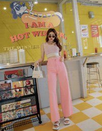 Drawstring Denim Jeans Straight Leg Pants